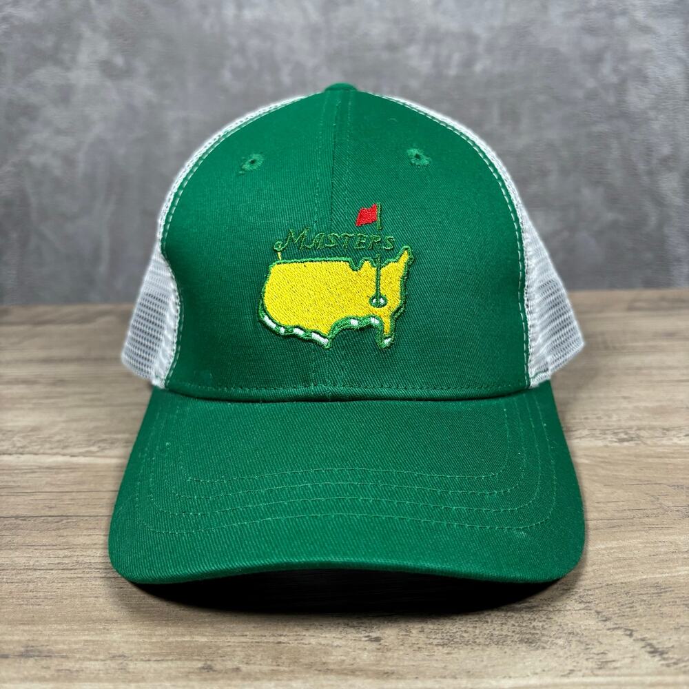 Masters Augusta National Green White Mesh Trucker Snapback Hat OS